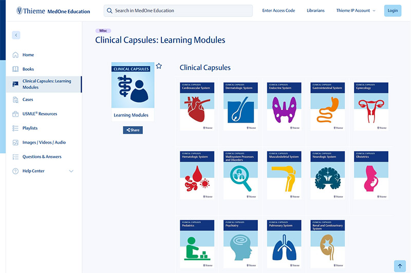Screenshot MedOne Clinical Capsules