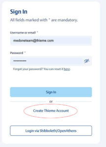 Click Create Your Thieme Account