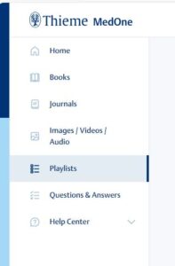 Playlists on the left nav