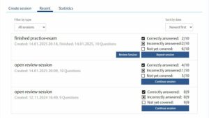 View your recent sessions in MedOne