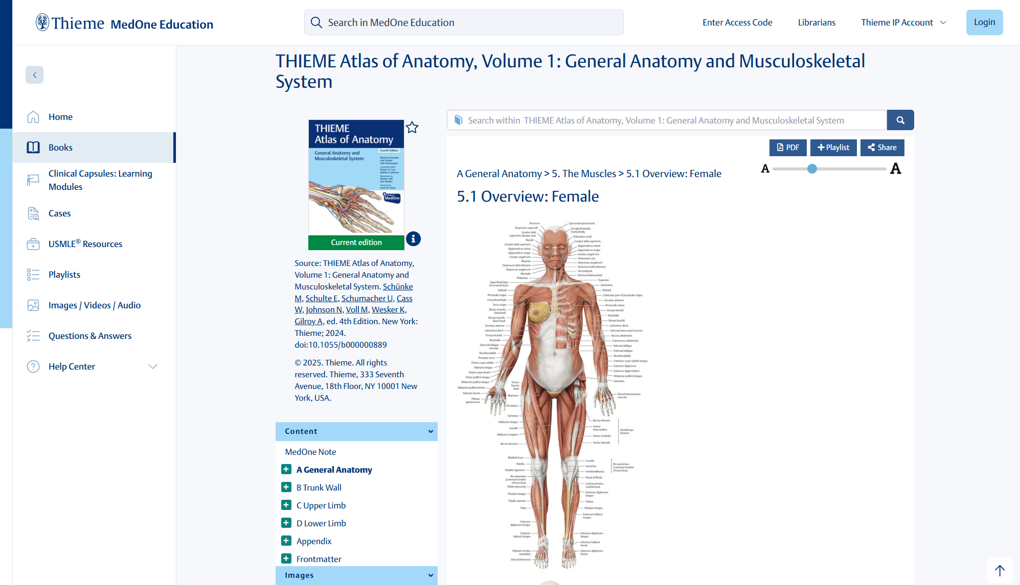 THIEME-Atlas-of-Anatomy-Vol-1-MedOne-Screenshot THIEME Atlas of Anatomy, Volume 1<br />
General Anatomy and Musculoskeletal System, 4th Edition on MedOne Education