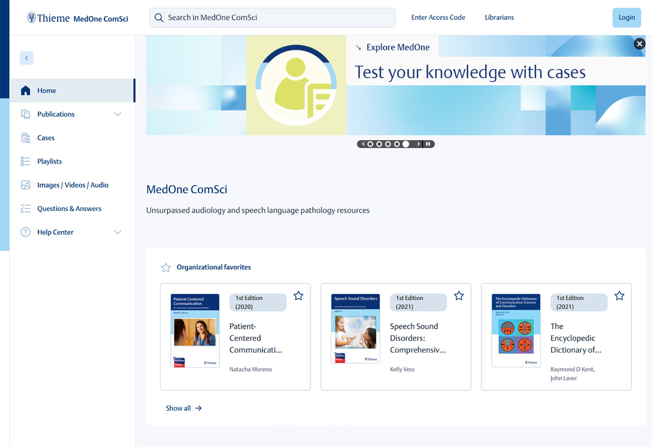 Thieme MedOne ComSci Screenshot Home