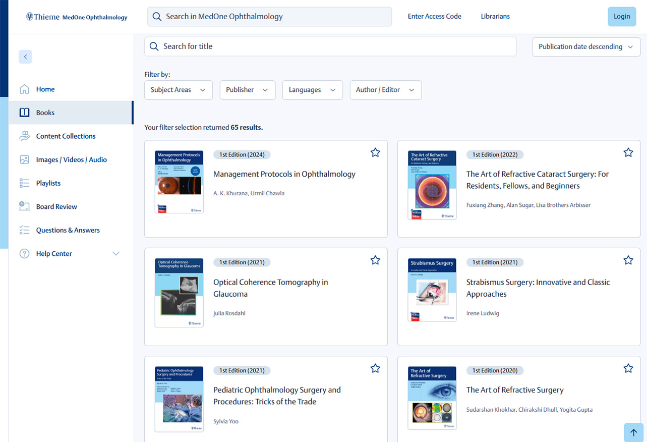 Thieme MedOne Plastic Surgery Screenshot Books