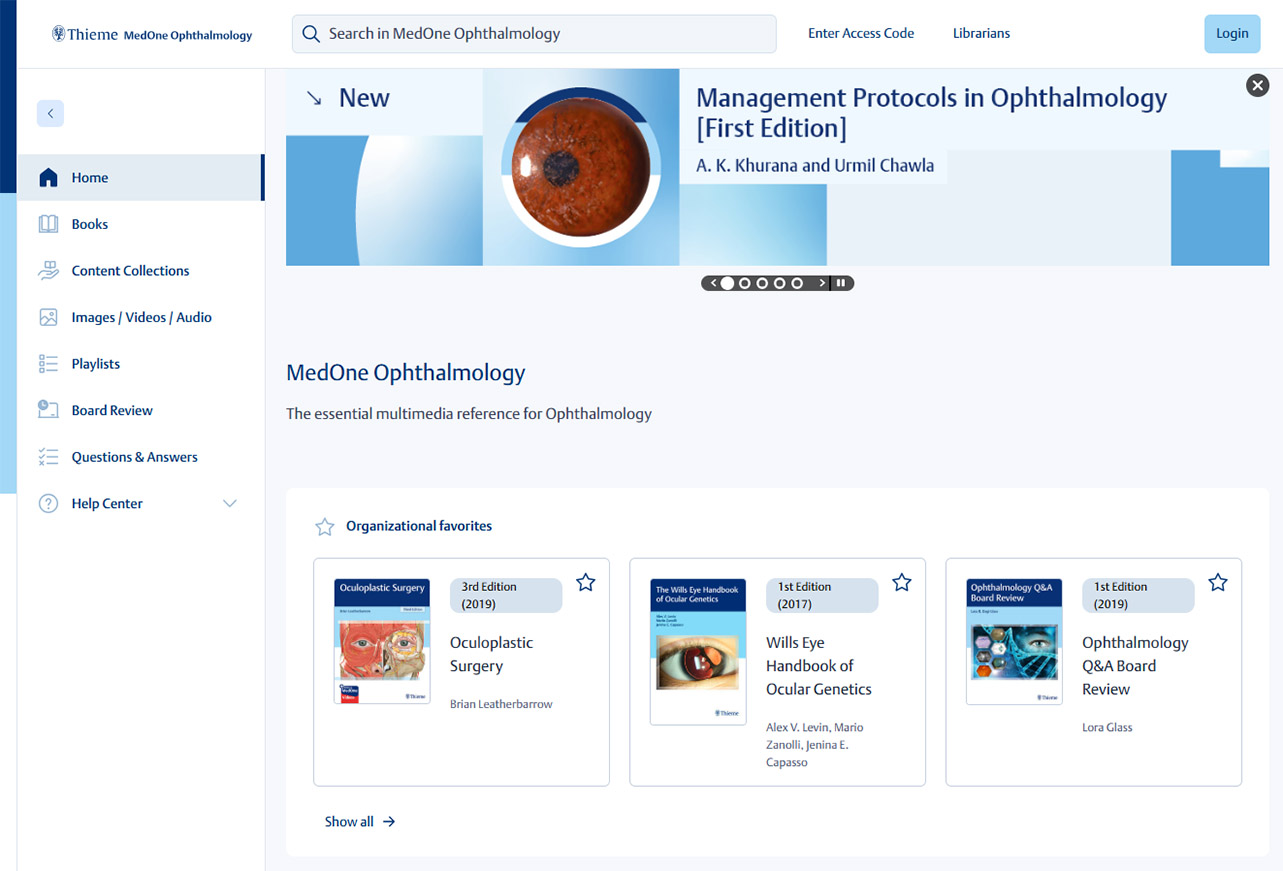 Thieme MedOne Plastic Surgery Screenshot Home