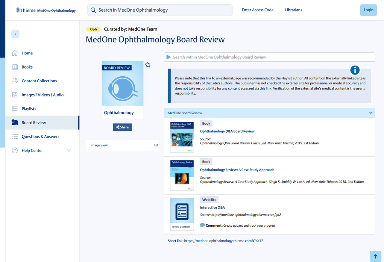 Thieme MedOne ComSci Playlists Screenshot