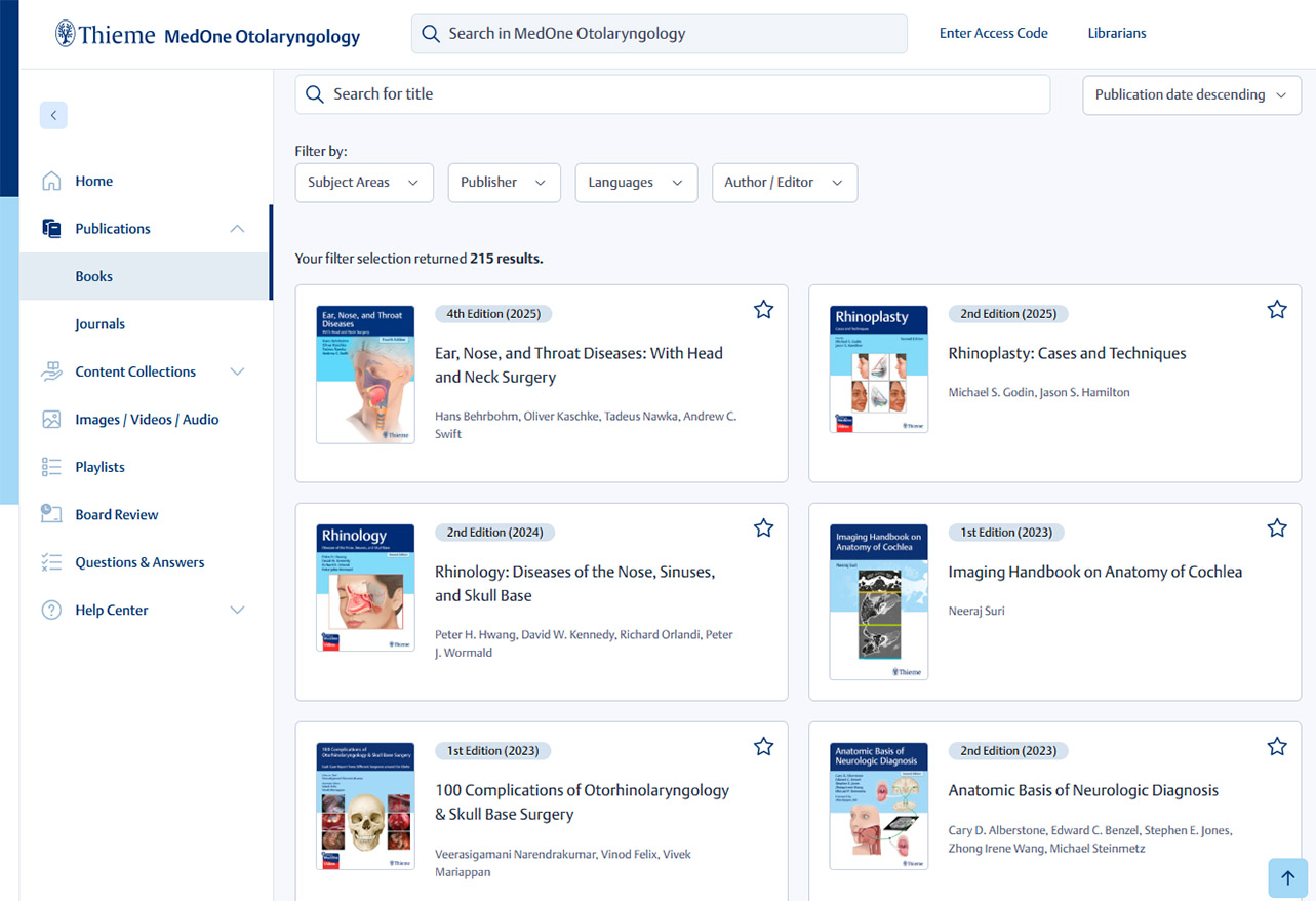 Thieme MedOne Plastic Surgery Screenshot Books