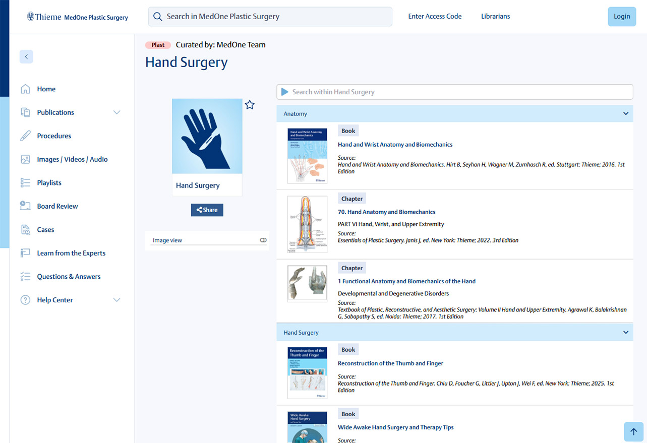 Thieme MedOne ComSci Playlists Screenshot