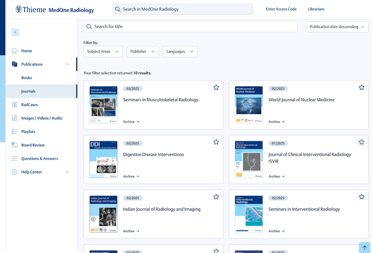 Thieme MedOne Neurosurgery Journals Screenshot