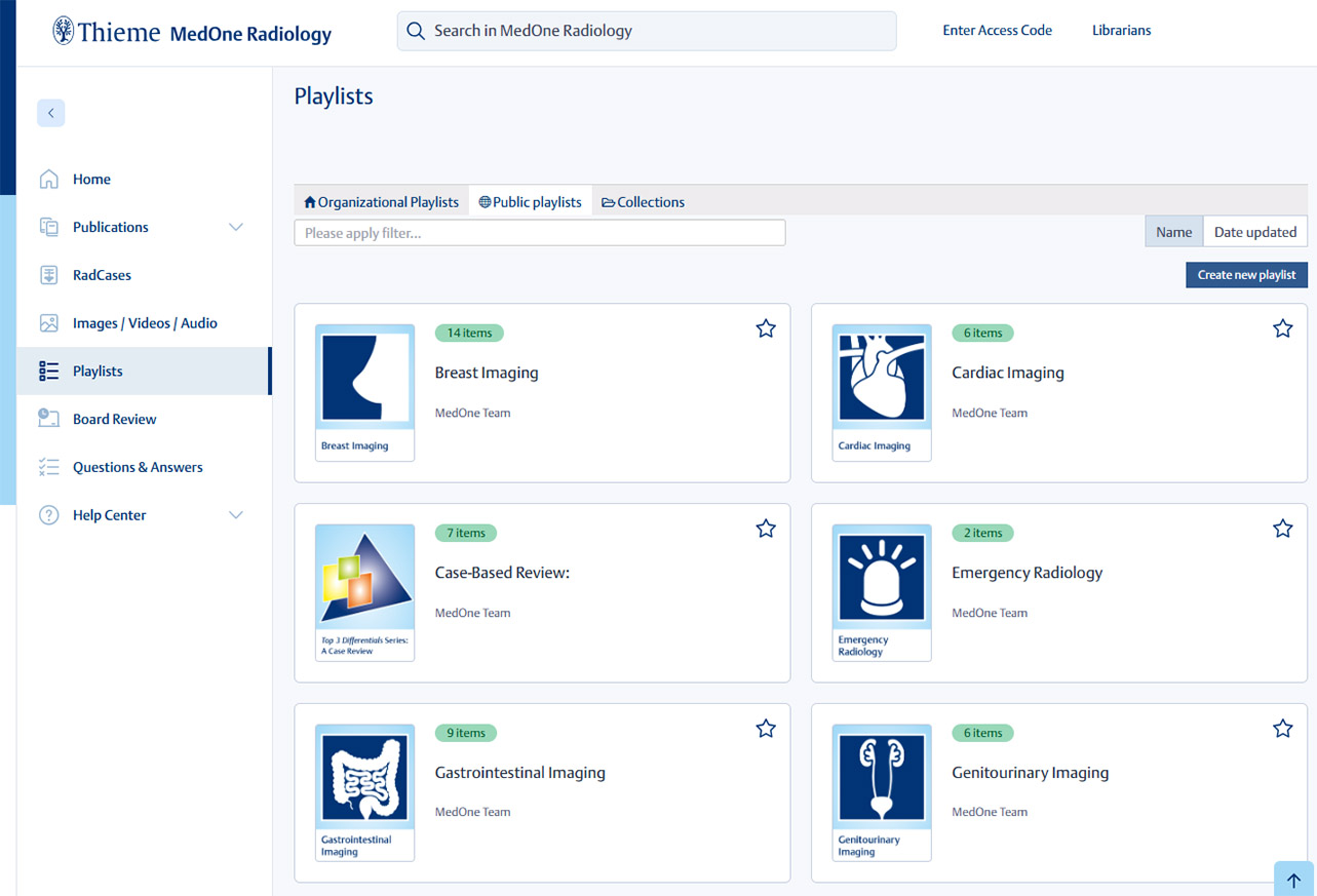 Thieme MedOne Neurosurgery Playlists Screenshot