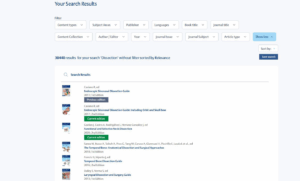 Refine search results on MedOne