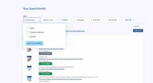 Filter for content types in MedOne search